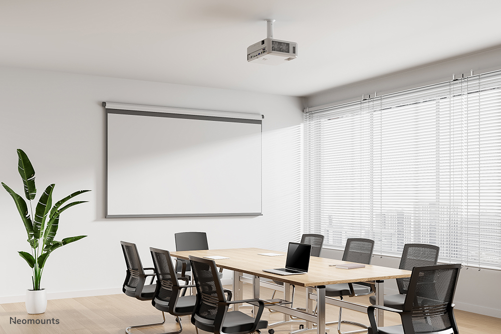 Neomounts BEAMER-C80WHITE Support de plafond pour vidéoprojecteur - h13-20 cm - orientable